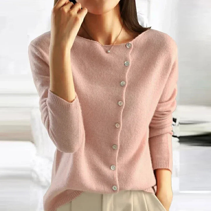 Zuri - Eleganter Pullover mit trendigem Knopfverschluss