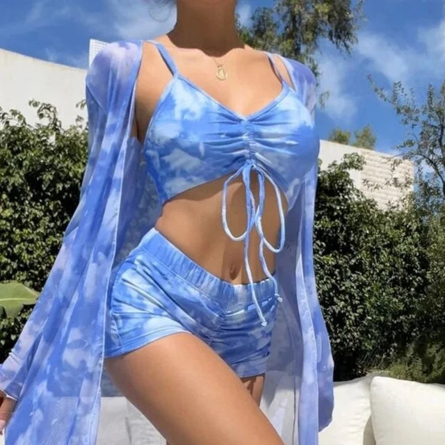 Zehra | 3 in 1 Bikinioberteil + Hose + Kimono