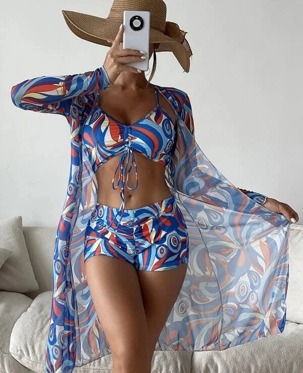 Zehra | 3 in 1 Bikinioberteil + Hose + Kimono