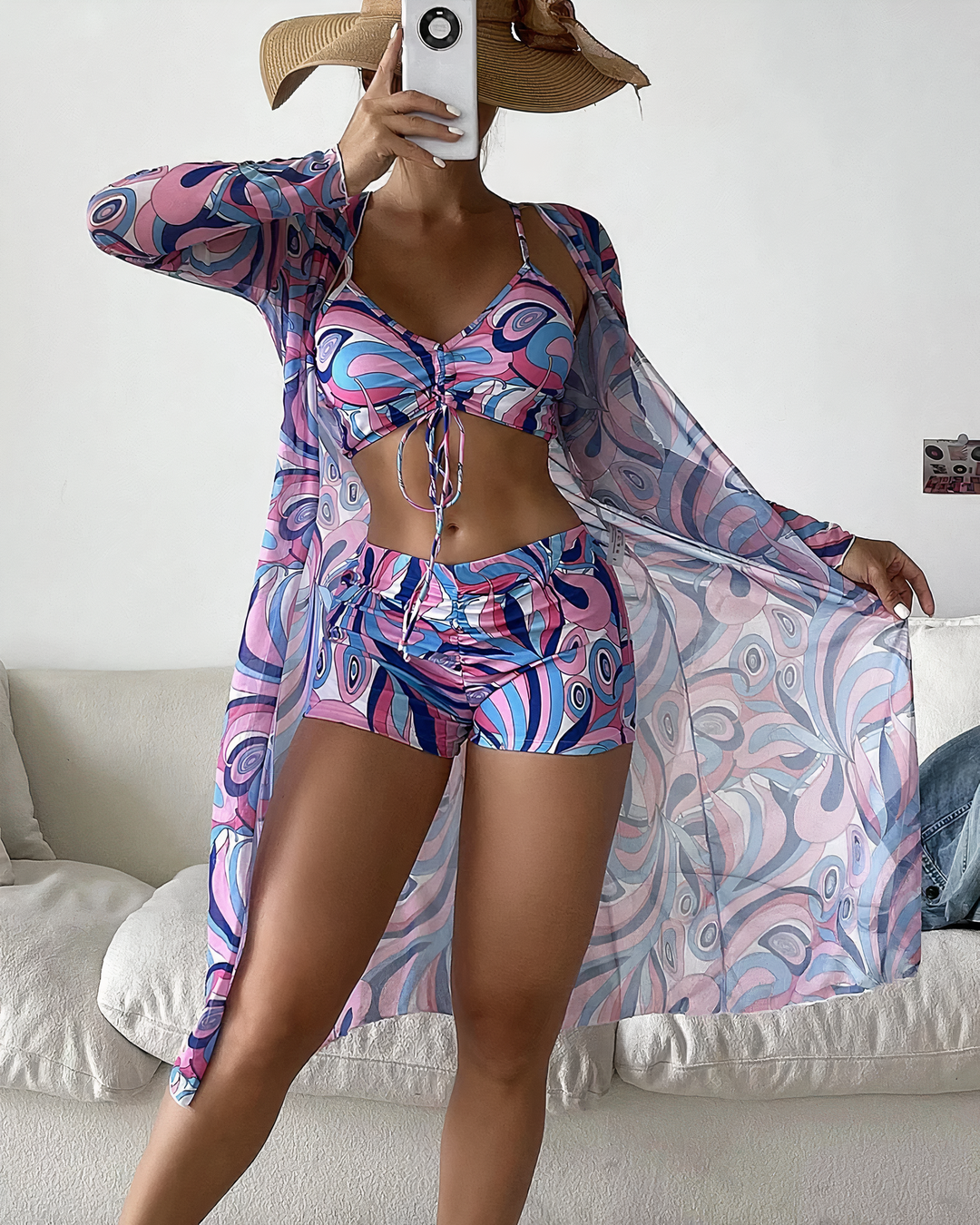 Evana - Bikiniset met hoge taille en cover-up